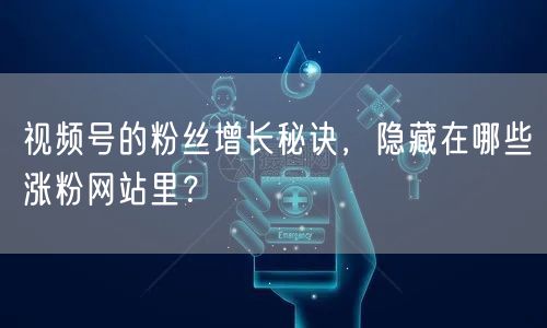 视频号的粉丝增长秘诀，隐藏在哪些涨粉网站里？