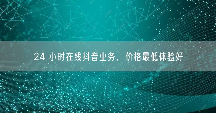 24 小时在线抖音业务，价格最低体验好