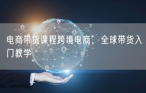 电商带货课程跨境电商，全球带货入门教学