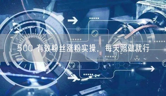 500 有效粉丝涨粉实操，每天照做就行