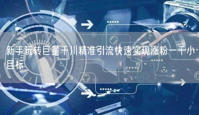 新手玩转巨量千川精准引流快速实现涨粉一千小目标