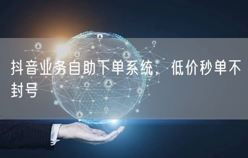 抖音业务自助下单系统，低价秒单不封号