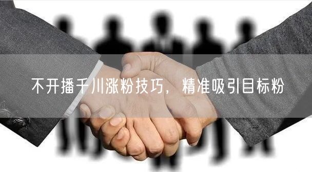 不开播千川涨粉技巧，精准吸引目标粉