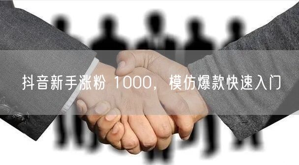 抖音新手涨粉 1000，模仿爆款快速入门