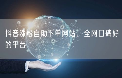 抖音涨粉自助下单网站，全网口碑好的平台