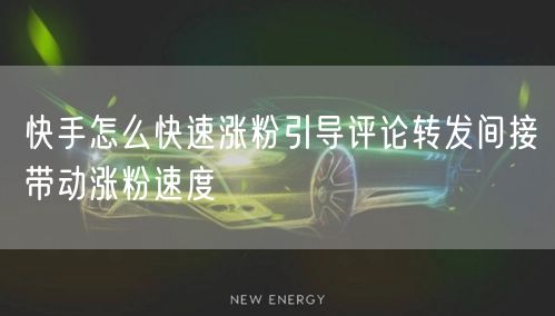 快手怎么快速涨粉引导评论转发间接带动涨粉速度