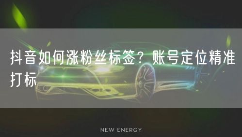 抖音如何涨粉丝标签？账号定位精准打标